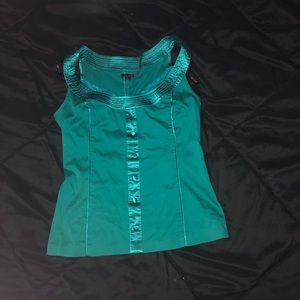 Green blouse with Peekaboo Lace